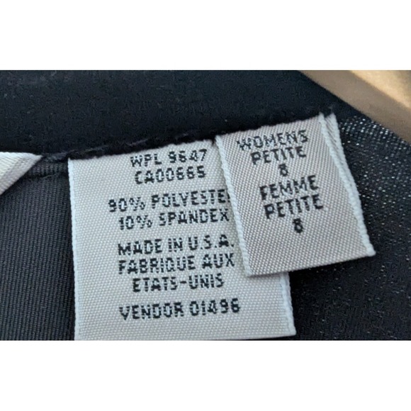 Vtg Long Sleeve‎ Black Velvet Aline Dress Sz 8P Made in the USA Timeless Holiday - Picture 8 of 12